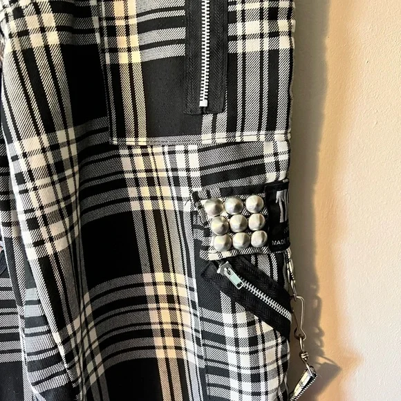 Tiger of London 32”x32” black and white plaid zip bondage pants. - Picture 7 of 10